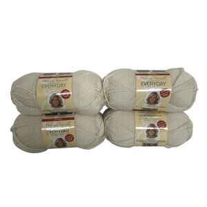Deborah Norville Anti Pill Acrylic 203 Yards Cream Premier Yarns Lot of 4